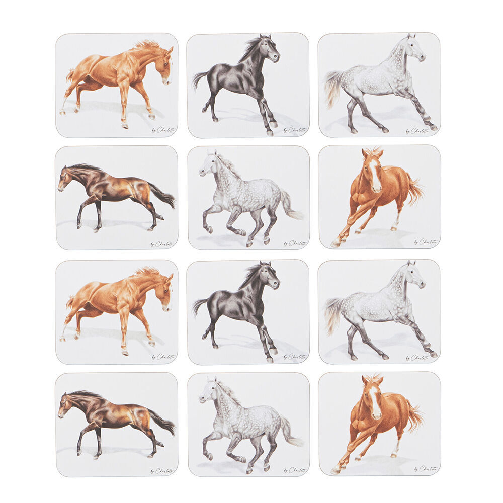 Ashdene 6pc Ashdene Horses By Charlotte Cup Mug Drinks Holder Coaster 11x9.7cm (2 Pack)