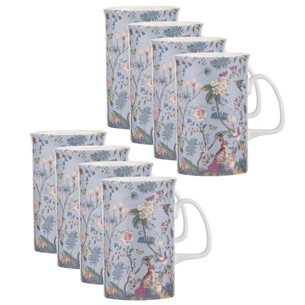 Ashdene Enchanted Forest New Bone China Drinking Can Mug 370ml Blue (8 Pack)