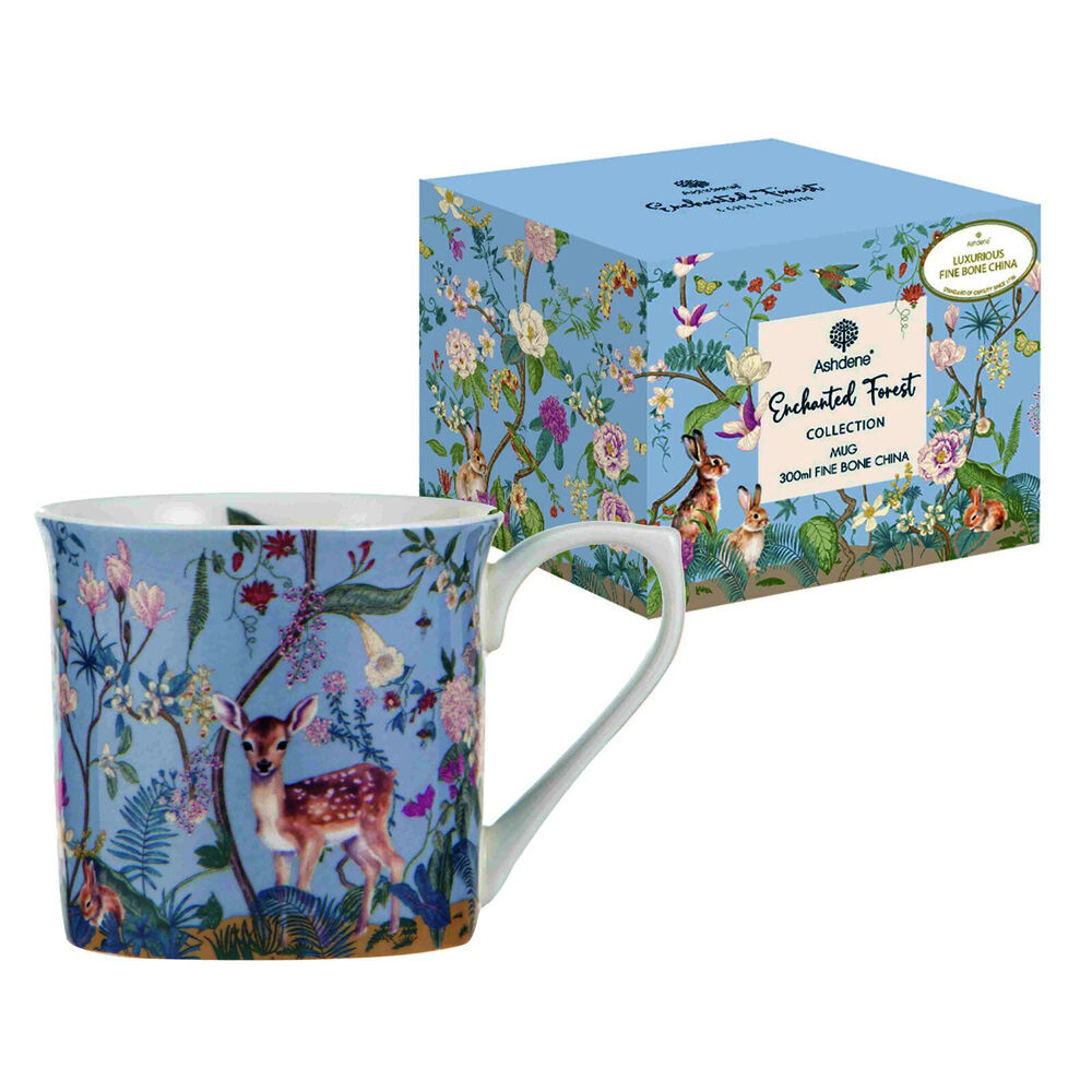 Ashdene Enchanted Forest New Bone China Drinking Wide Flare Mug 300ml Blue (4 Pack) — image 3