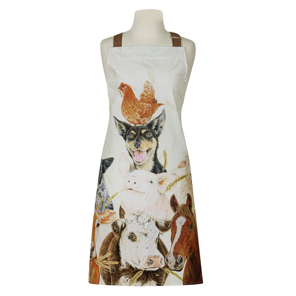 Ashdene Farmyard Faces 2 Kitchen Household Cooking Baking Apron 70x89cm (2 Pack) — image 2