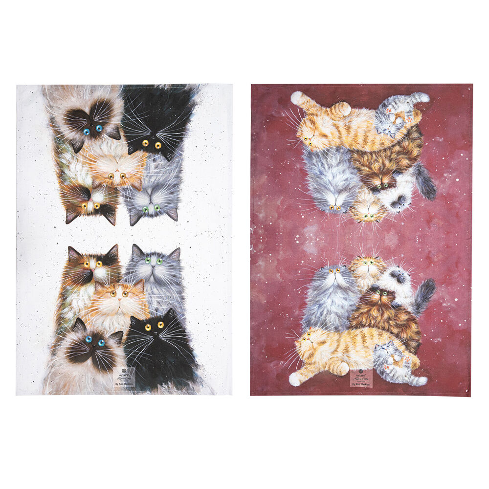 Ashdene 2pc Ashdene Kim's Cats Fluffy Friends Kitchen Towel Dishcloth 70x50cm (2 Pack) — image 2