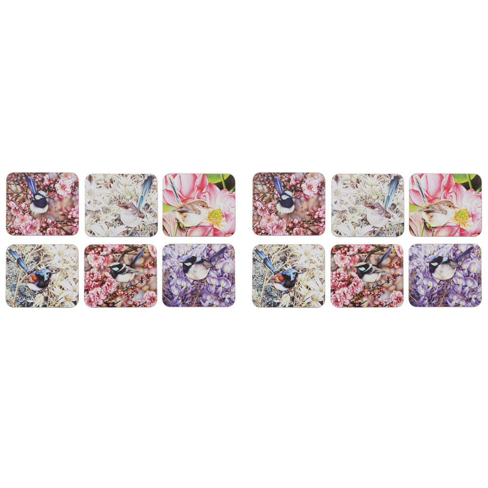 Ashdene 6pc Ashdene Pretty Little Wren Cup Mug Kitchen Drinks Coaster 11x9.7cm (2 Pack)
