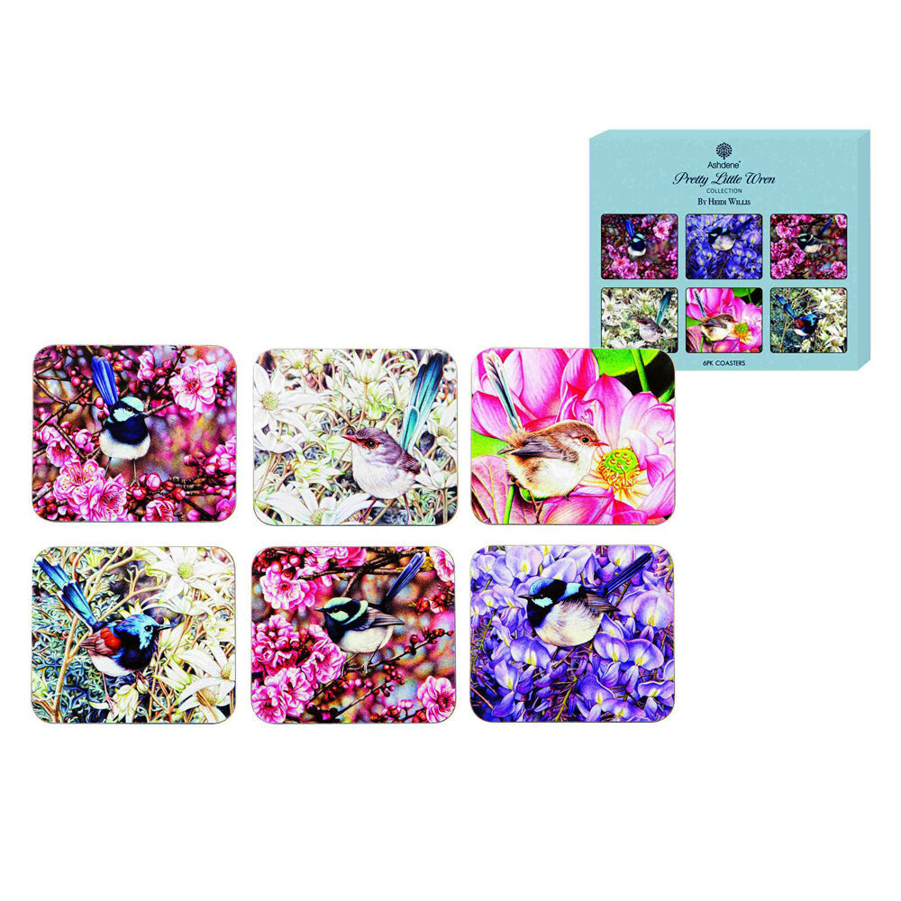 Ashdene 6pc Ashdene Pretty Little Wren Cup Mug Kitchen Drinks Coaster 11x9.7cm (2 Pack) — image 3