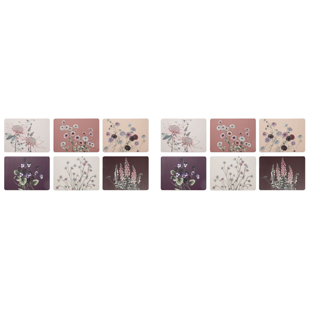 Ashdene 6pc Ashdene Secret Garden Kitchen Dining Table Placemat 29x21.5cm Pink (2 Pack)