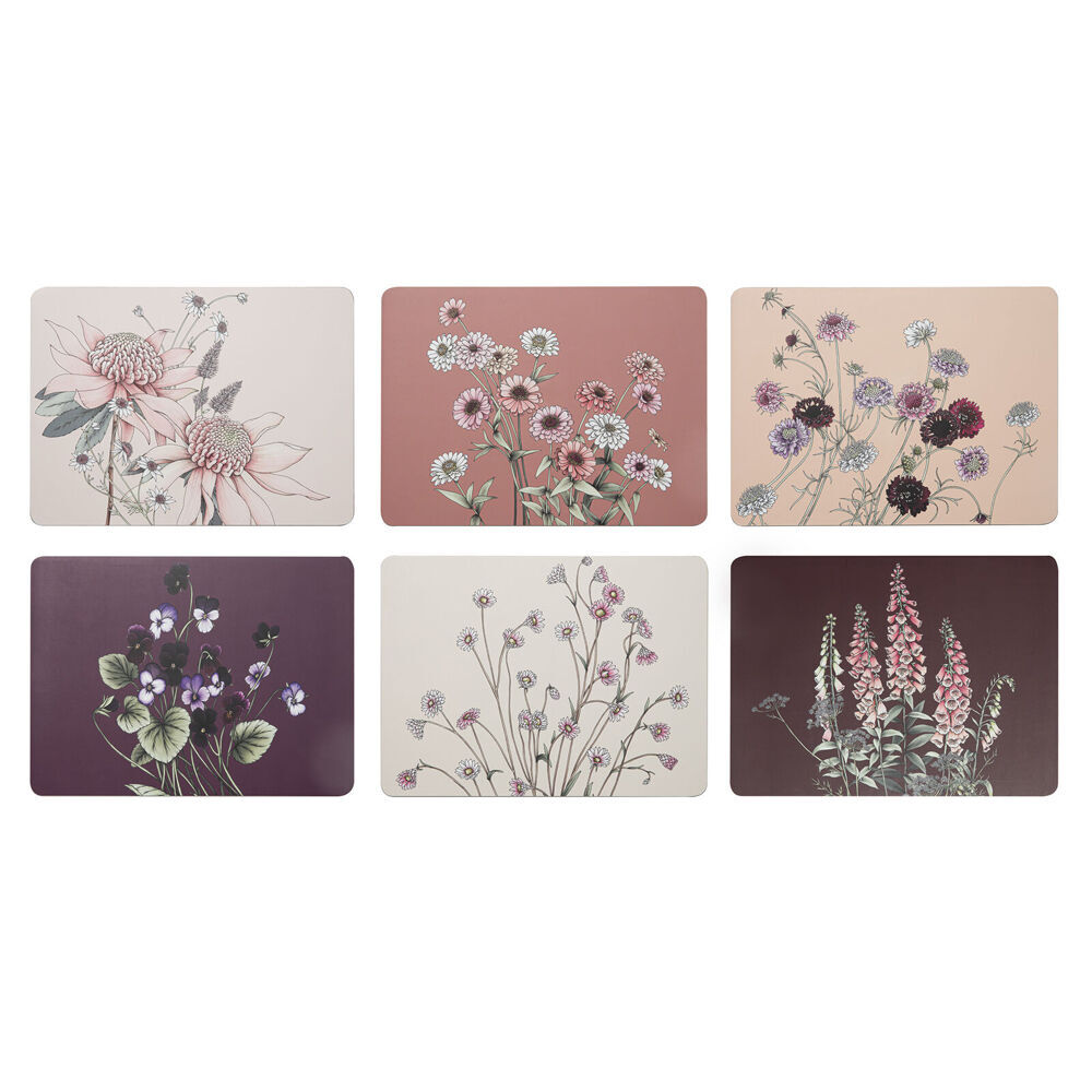 Ashdene 6pc Ashdene Secret Garden Kitchen Dining Table Placemat 29x21.5cm Pink (2 Pack) — image 2