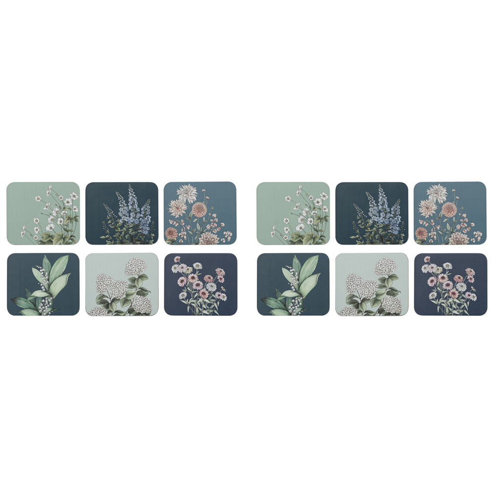Ashdene 6pc Ashdene Secret Garden Cup Mug Kitchen Drinks Coaster 11x9.7cm Blue (2 Pack)
