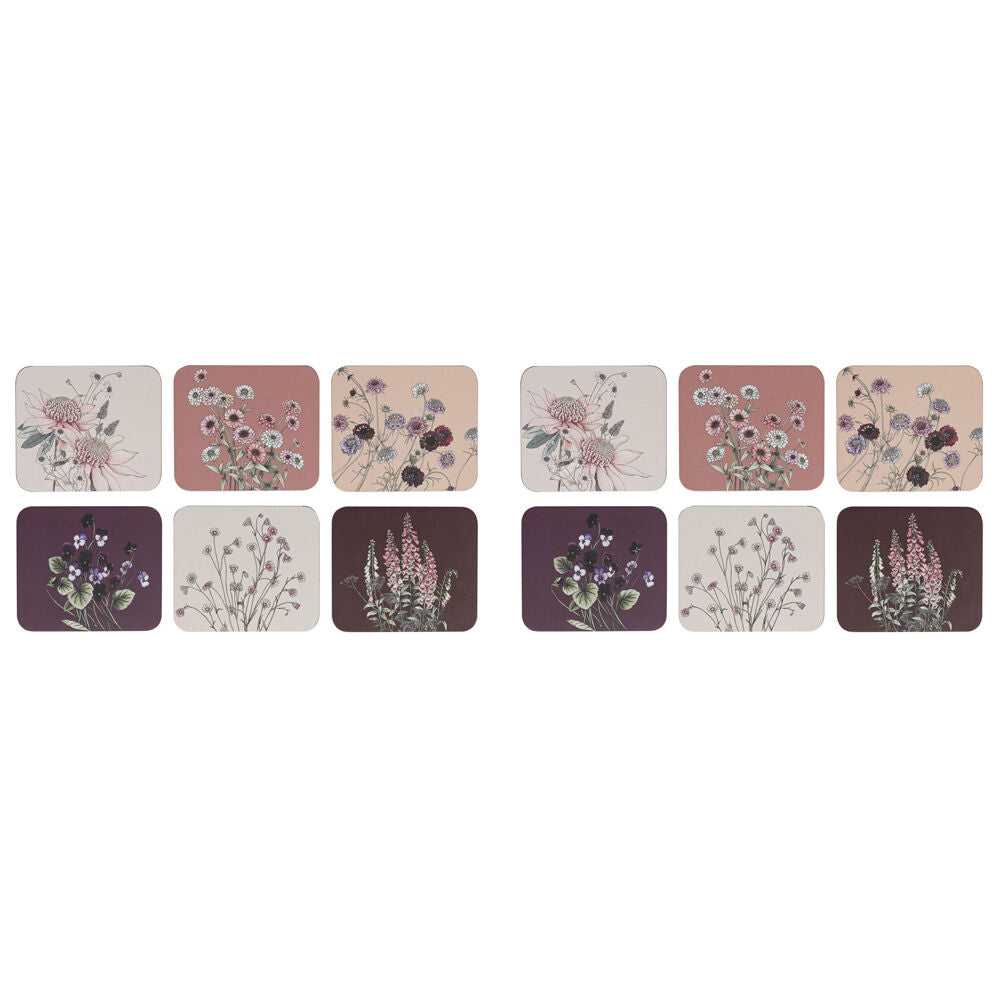 Ashdene 6pc Ashdene Secret Garden Cup Mug Kitchen Drinks Coaster 11x9.7cm Pink (2 Pack)
