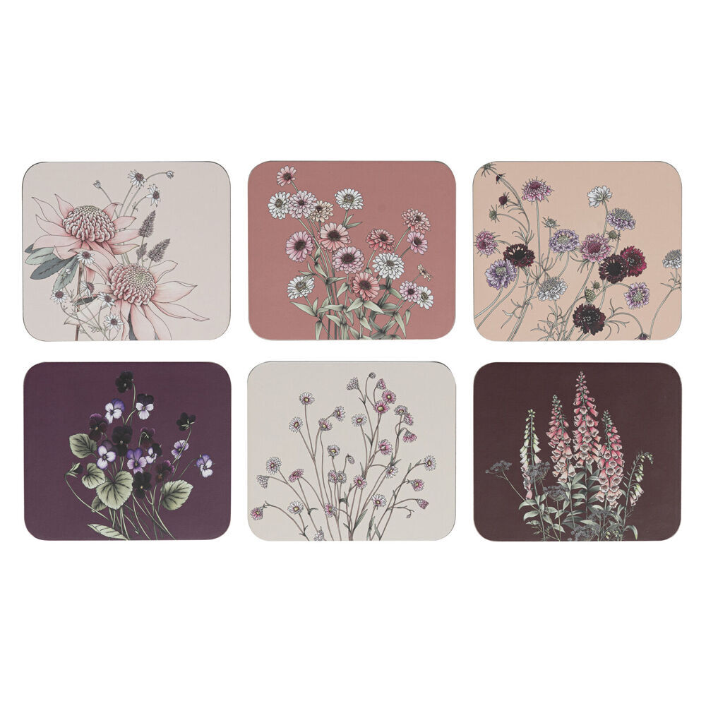 Ashdene 6pc Ashdene Secret Garden Cup Mug Kitchen Drinks Coaster 11x9.7cm Pink (2 Pack) — image 2