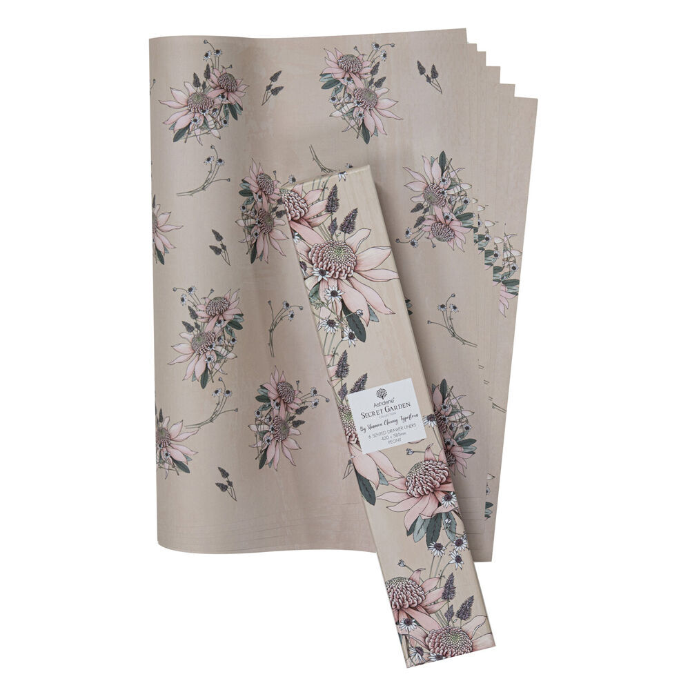 Ashdene 6pc Ashdene Secret Garden Peony Scented Fragrant Drawer Liners 42x58.5cm (2 Pack) — image 2