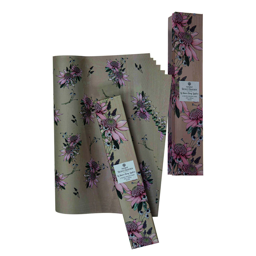 Ashdene 6pc Ashdene Secret Garden Peony Scented Fragrant Drawer Liners 42x58.5cm (2 Pack) — image 3