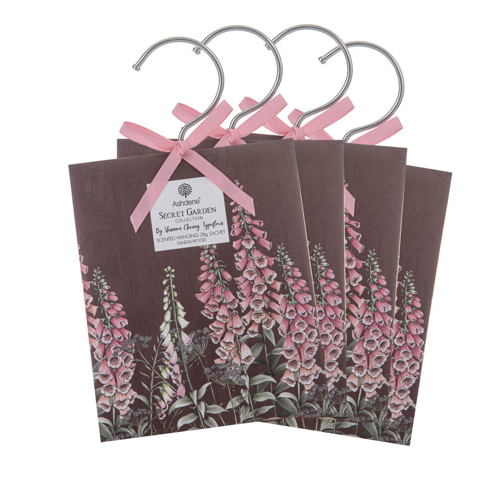Ashdene 4pc Ashdene Secret Garden Sandalwood Hang Scented Fragrant Sachets 9.6cm 28g (2 Pack) — image 2