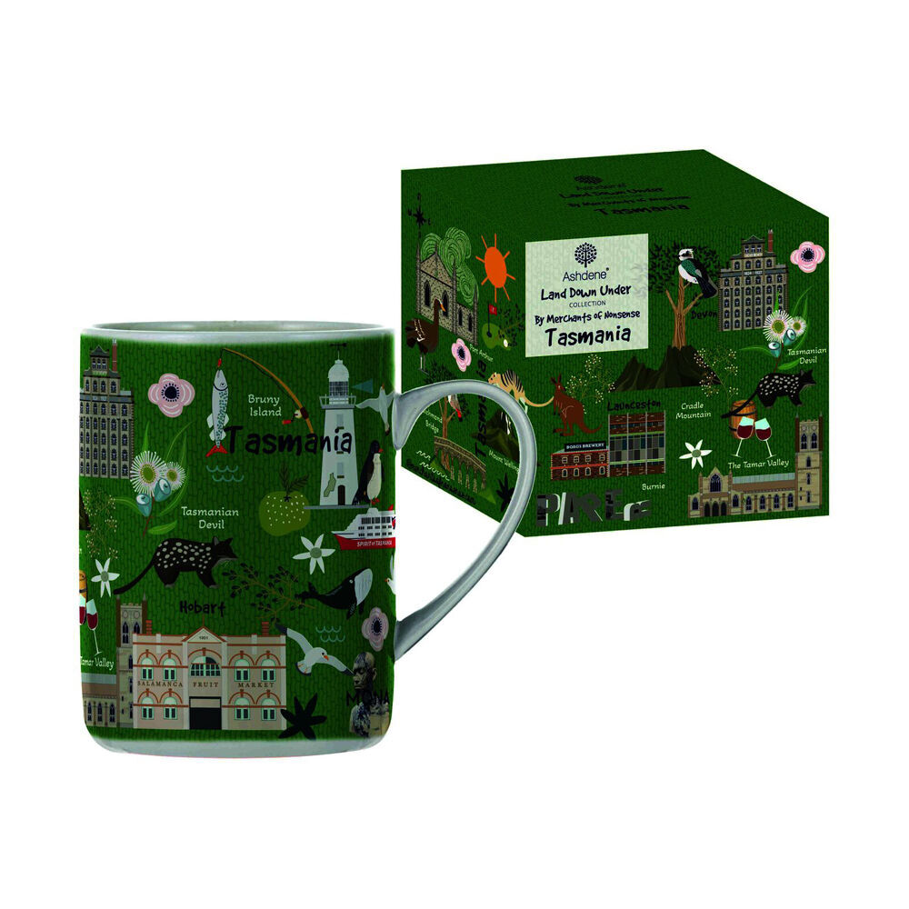 Ashdene Land Down Under Tas Bone China Drinking Mug Green 370ml (2 Pack) — image 3