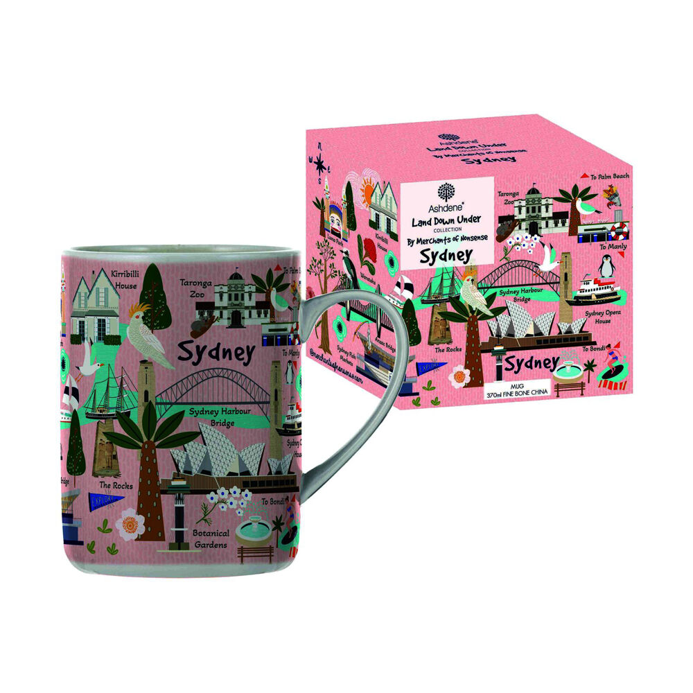 Ashdene Peach 370ml Land Down Under Sydney Bone China Drinking Mug — image 2