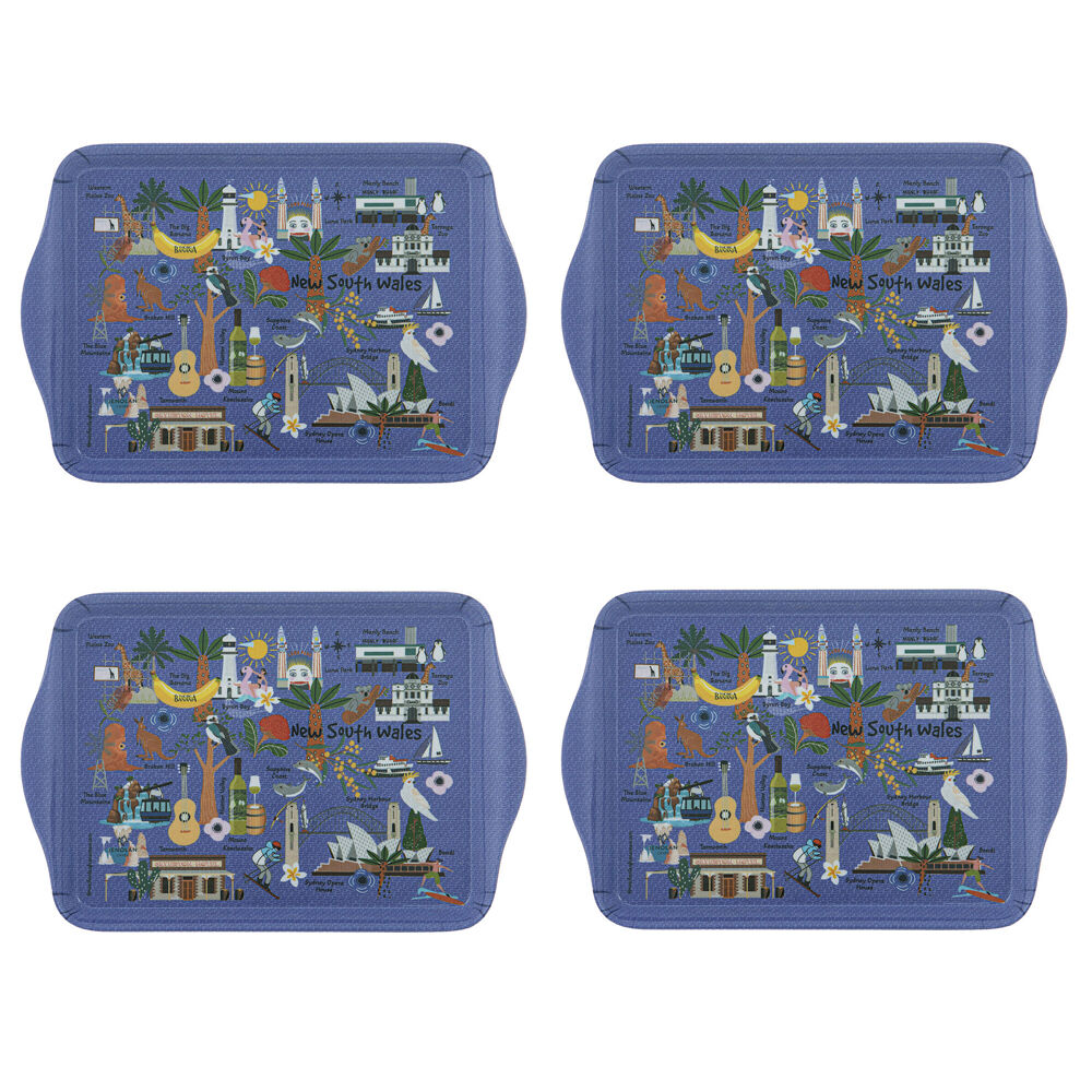 Ashdene 2pc Ashdene Land Down Under NSW Melamine Scatter Tray Blue 21x14.2cm (4 Pack)