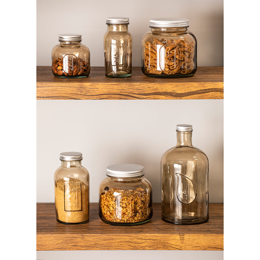 Ladelle Eco Recycled Rustico Glass 1000ml Storage Jar Bottle Container w/Lid SMK — image 2