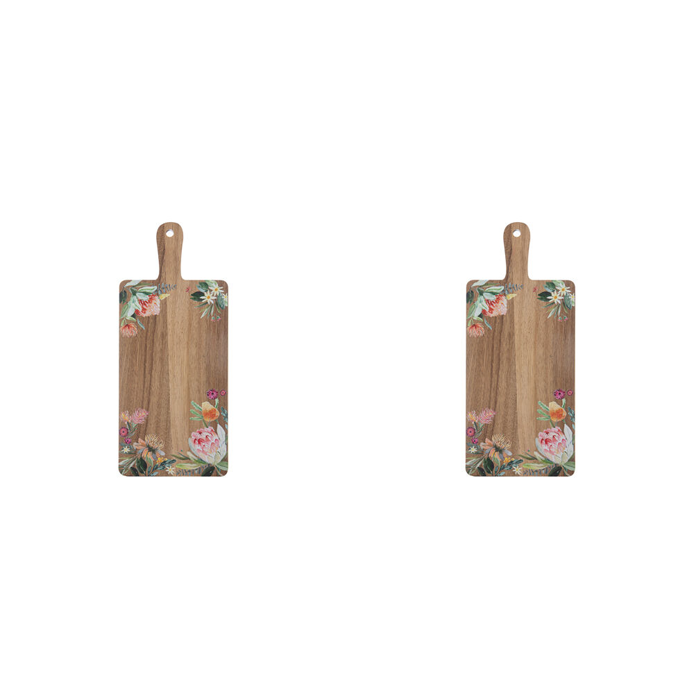 Ladelle Esperance Wooden Serving/Cutting Board Multi-Use Serving Platter Brown (2 Pack)