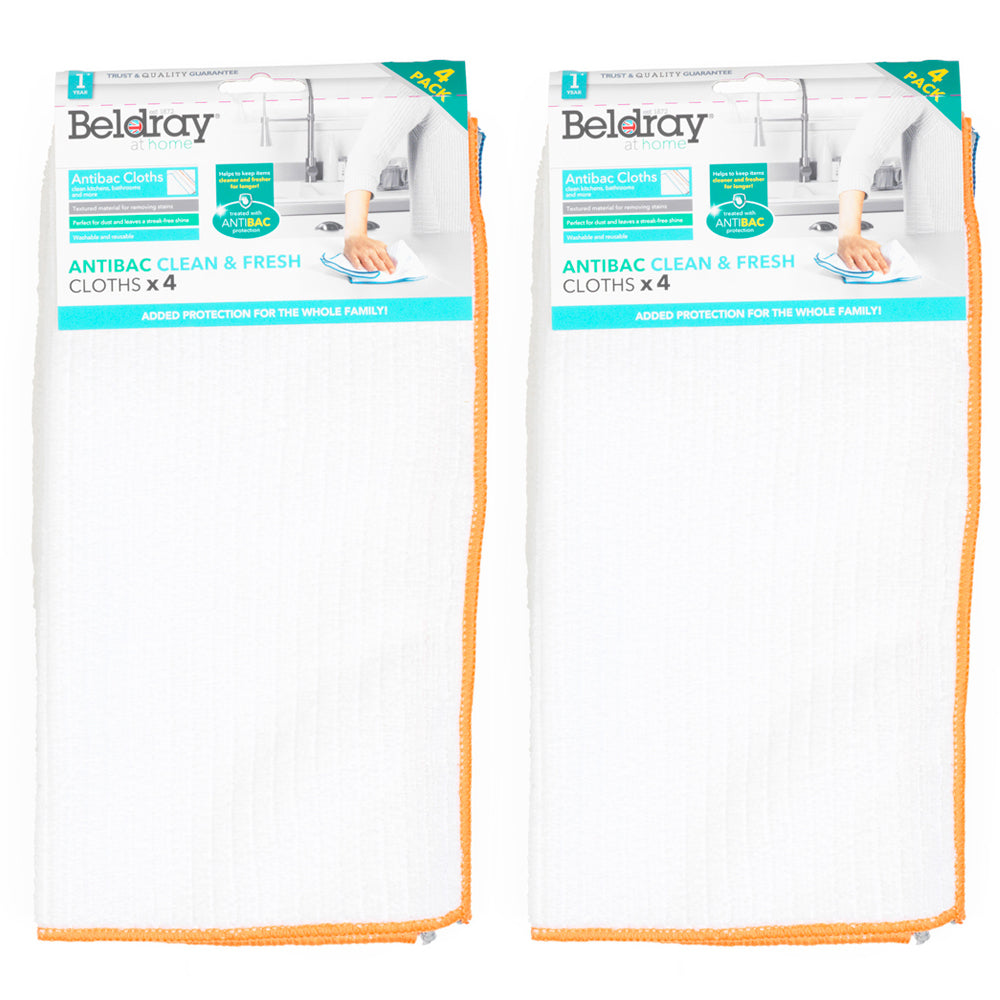 Beldray 30cm Antibacterial Home/Bathroom/Kitchen Cleaning Clean/Fresh Cloth (16 Pieces)