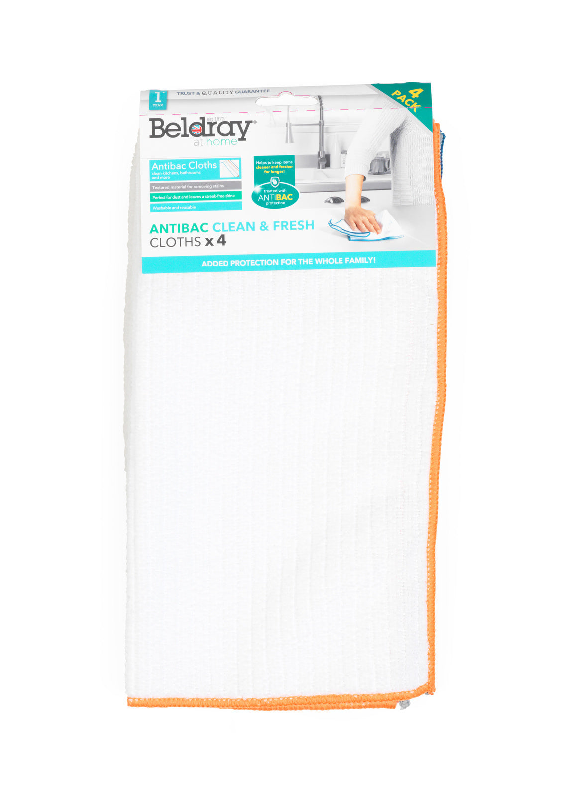 Beldray 30cm Antibacterial Home/Bathroom/Kitchen Cleaning Clean/Fresh Cloth (16 Pieces) — image 4