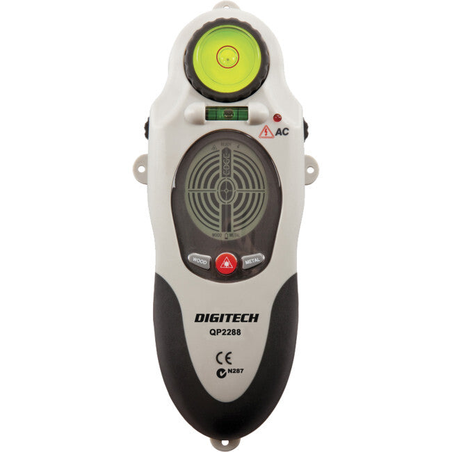 Unbranded Stud/AC QP2288 18cm Detector & 3-in-1 Laser Level for Wood/Metal/Wire White/BLK