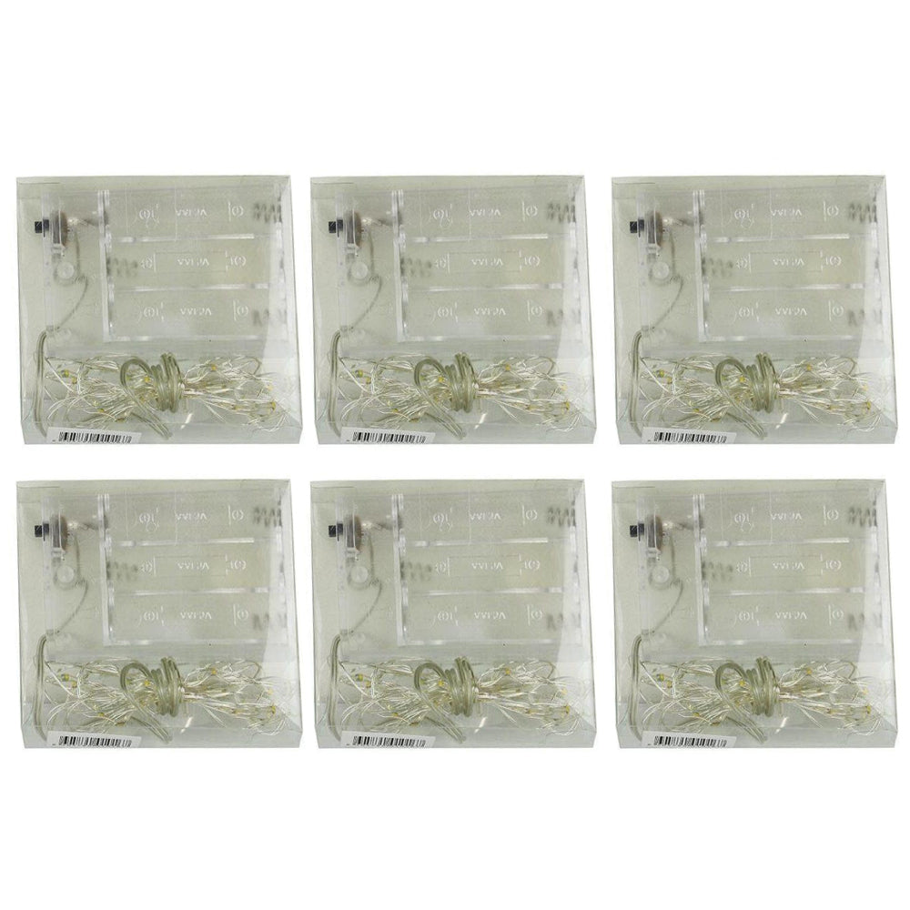 LVD LED Rope Wire Lights Warm 2M Decorative Home Ornament Statue White 200cm (6 Pack)