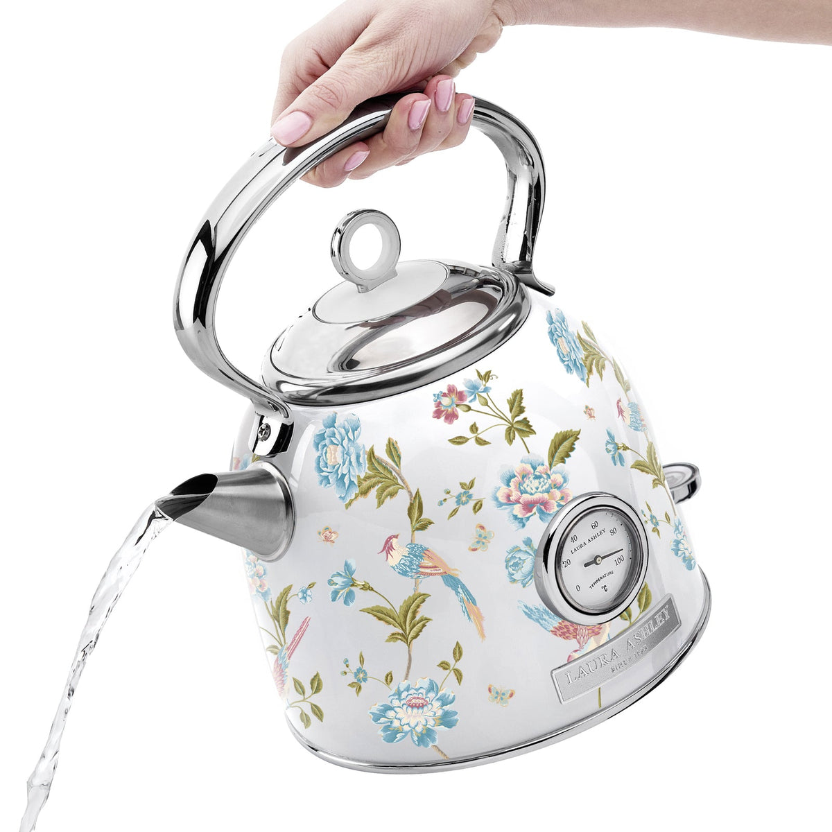 Laura Ashley 1.7L Electric Kettle/Jug Water Heater Elvenden White & Silver — image 5
