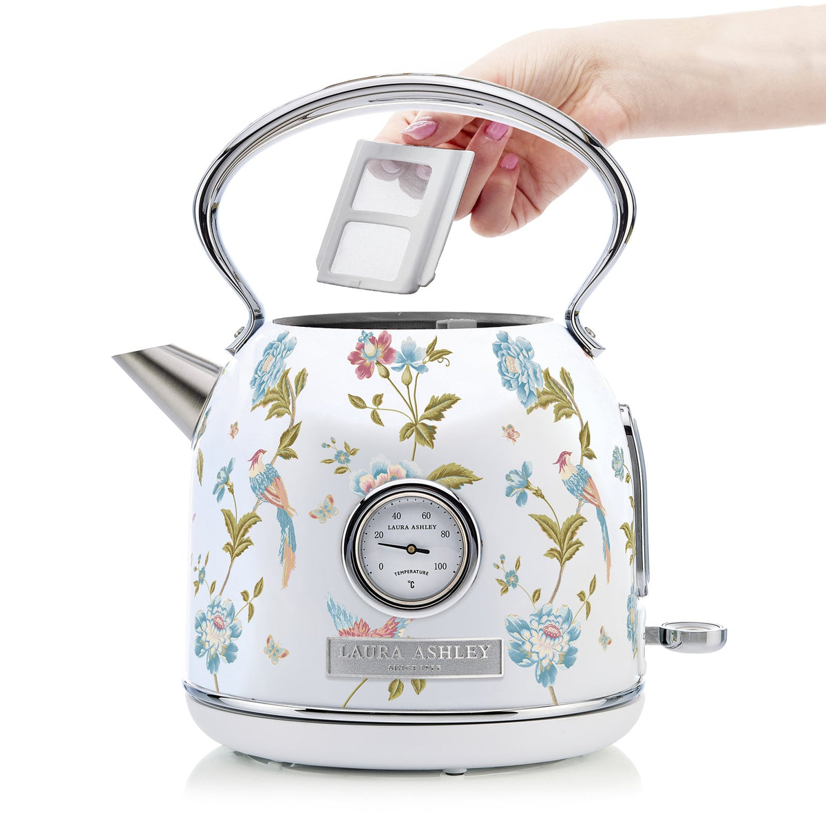 Laura Ashley 1.7L Electric Kettle/Jug Water Heater Elvenden White & Silver — image 4