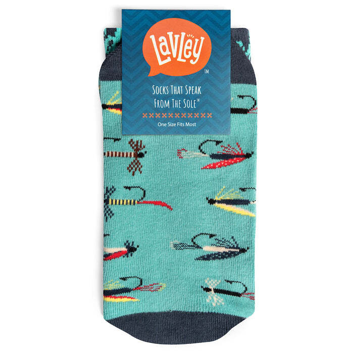 Lavley I'D Rather Be Fly Fishing Unisex Casual Outdoor Themed Crew Length Socks — image 6