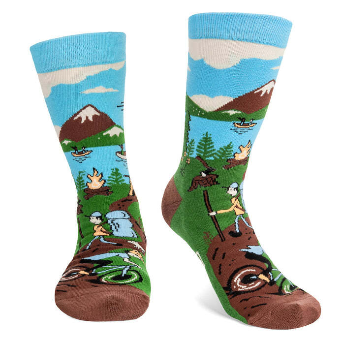 Lavley Happy Camper Casual Unisex Themed Crew Length Funny Novelty Gift Socks — image 2