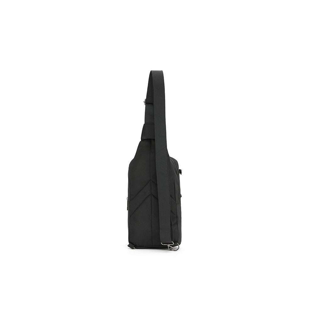 Louise Berry Louis Berry Canvas Mens Nylon Dual Zipper Shoulder Sling Bag 30x13cm Black — image 2