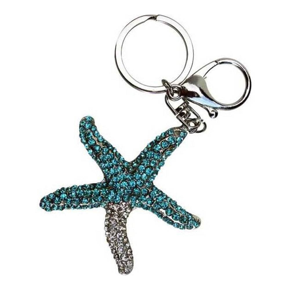 LVD Metal/Crystal Starfish Keyring Bag/Car Key Accessory Charm Keychain Tag Blue