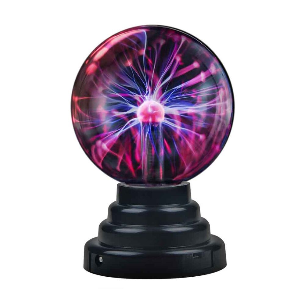 LMD 8 Inch Plasma Ball Black Interactive Kids Toy Lamp Bedroom Toy Set