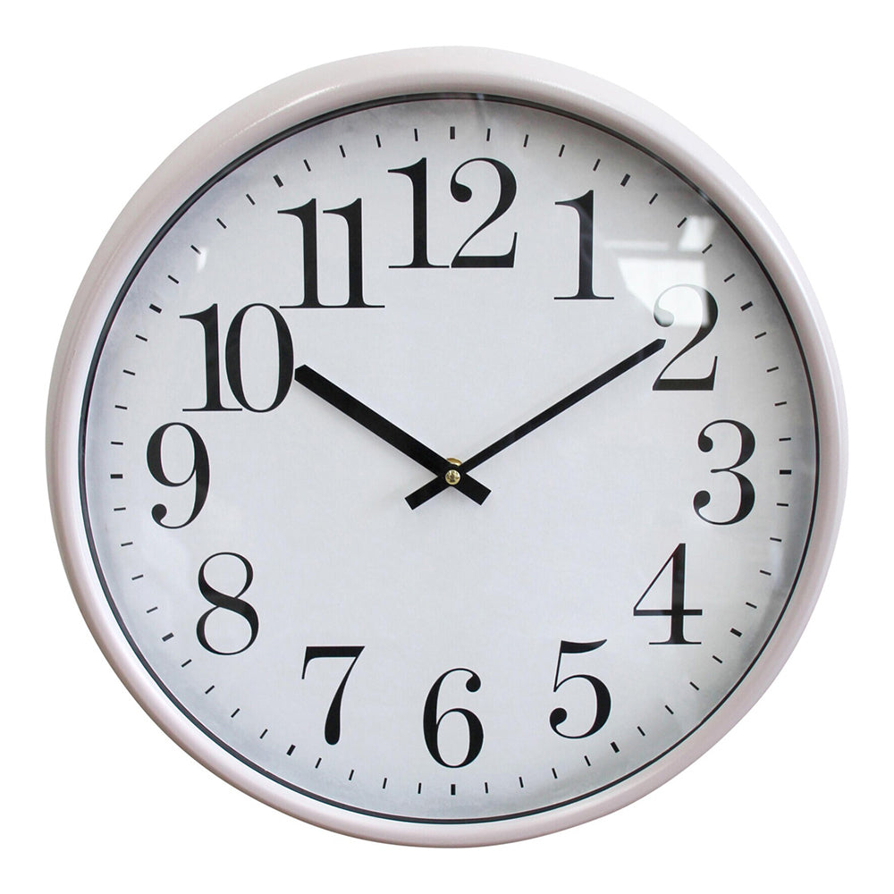 LVD Sandy Day Metal Glass 40cm Wall Clock Round Analogue Hanging Home Decor Beige