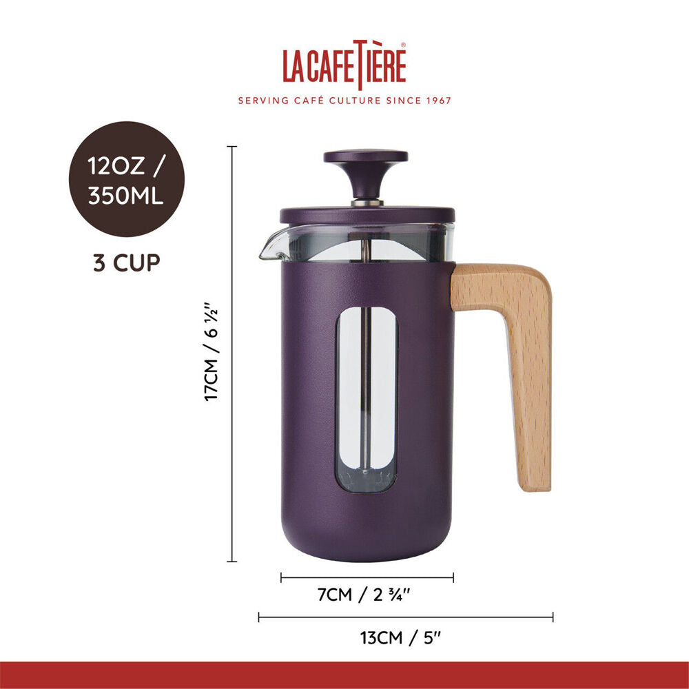 LA Cafetière La Cafetiere Pisa 3-Cup Cafetiere Manual Glass Coffee Press Maker Purple — image 5