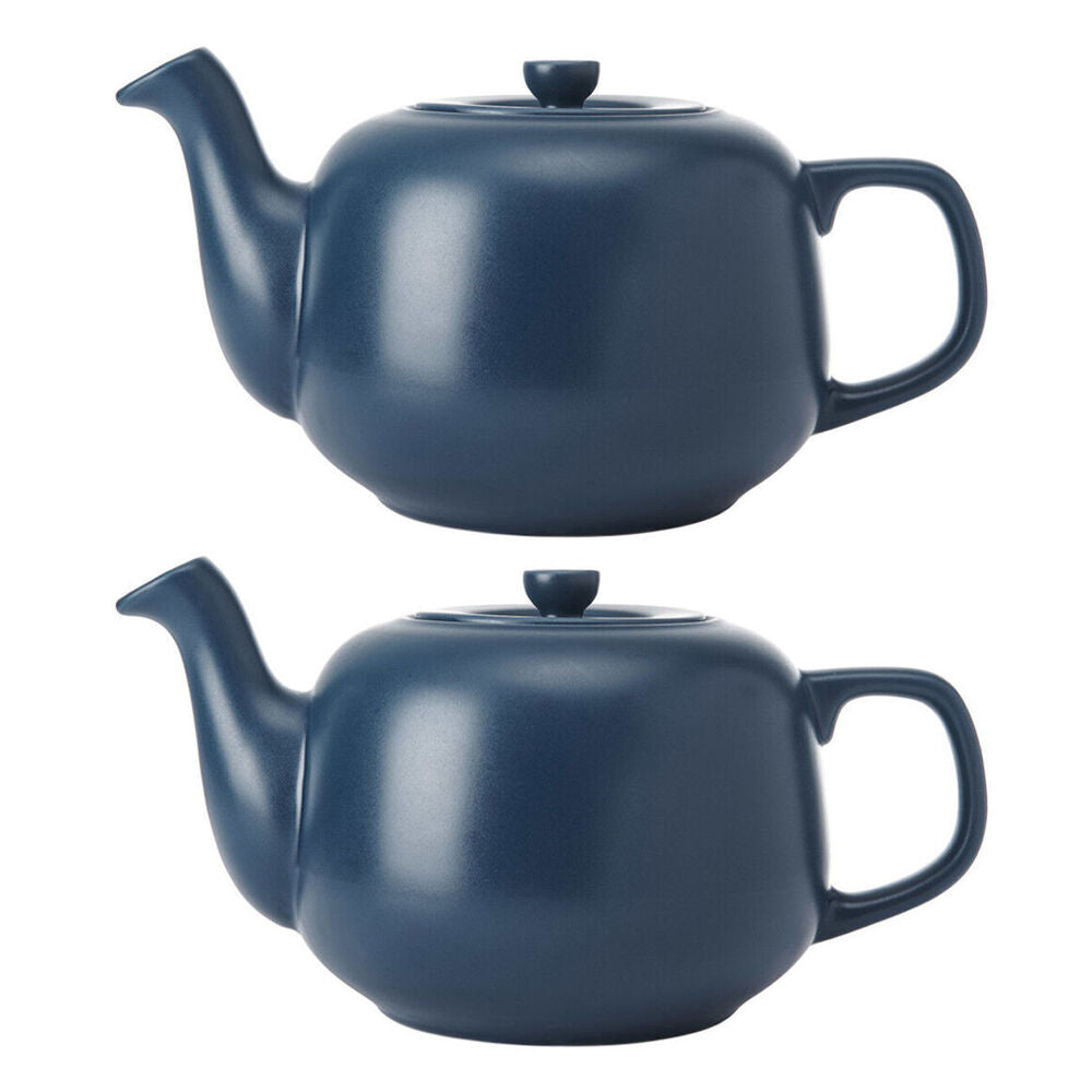 LA Cafetière La Cafetiere Stoneware Classic Teapot Kettle Serving/Brewing Pot 1.2L Navy (2 Pack)