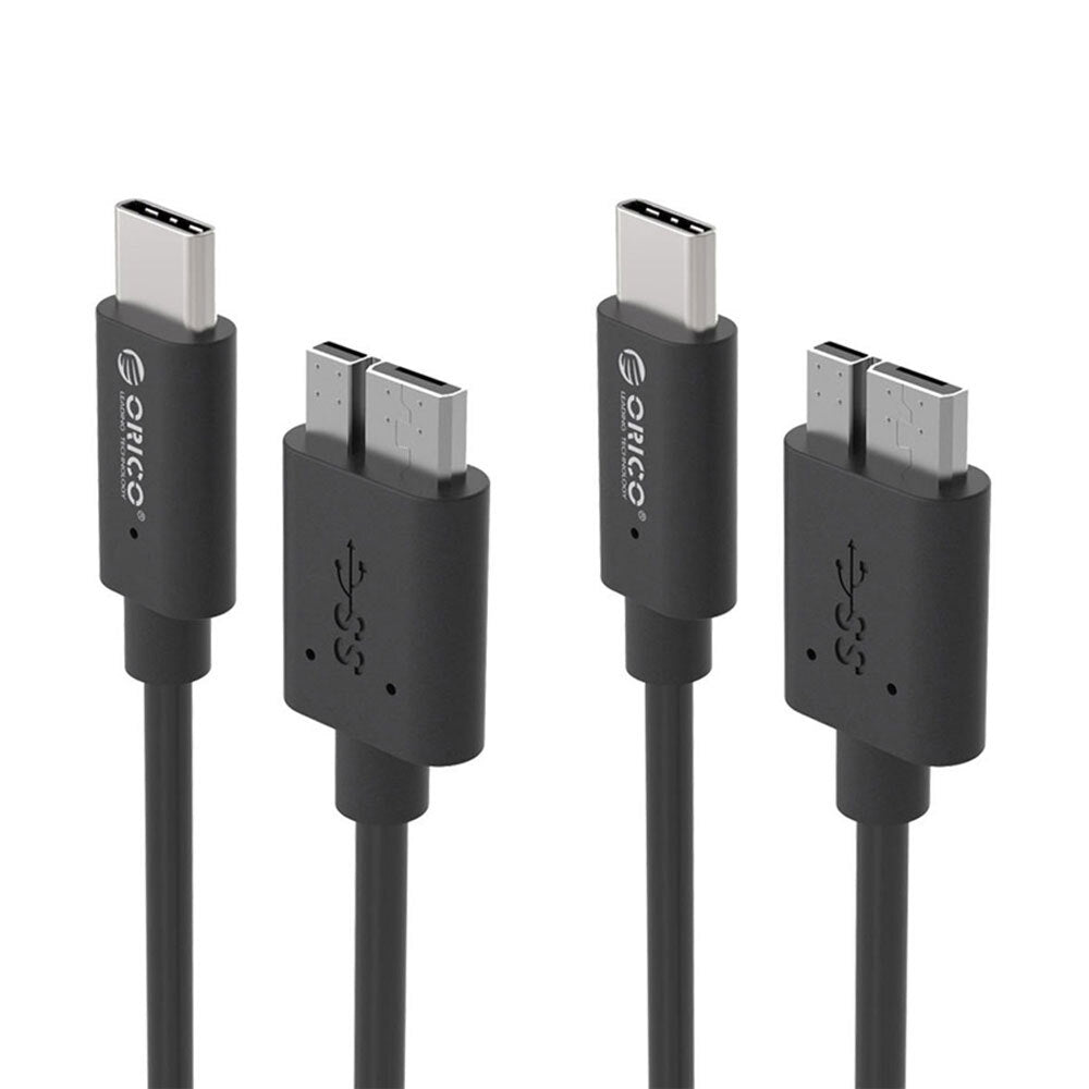 Orico LCU-10 Black Type-C to USB3.0 Charging Cable (2 Pack)