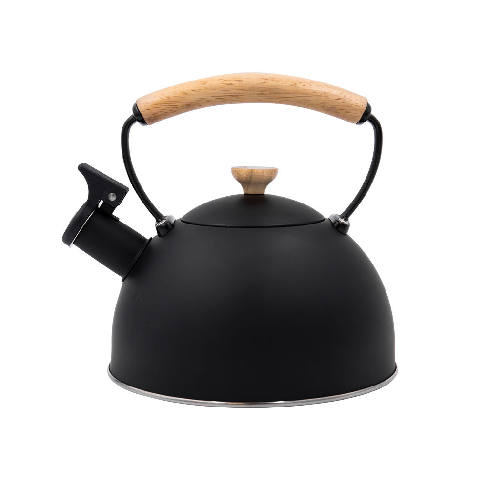 LA Cafetière La Cafetiere Stovetop Whistling Tea Kettle w/ Beechwood Handle 1.6L Black