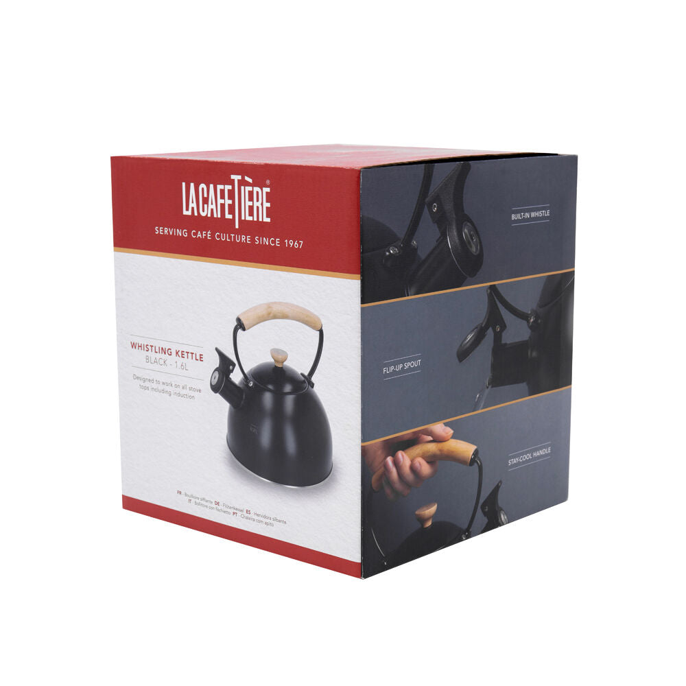 LA Cafetière La Cafetiere Stovetop Whistling Tea Kettle w/ Beechwood Handle 1.6L Black — image 10