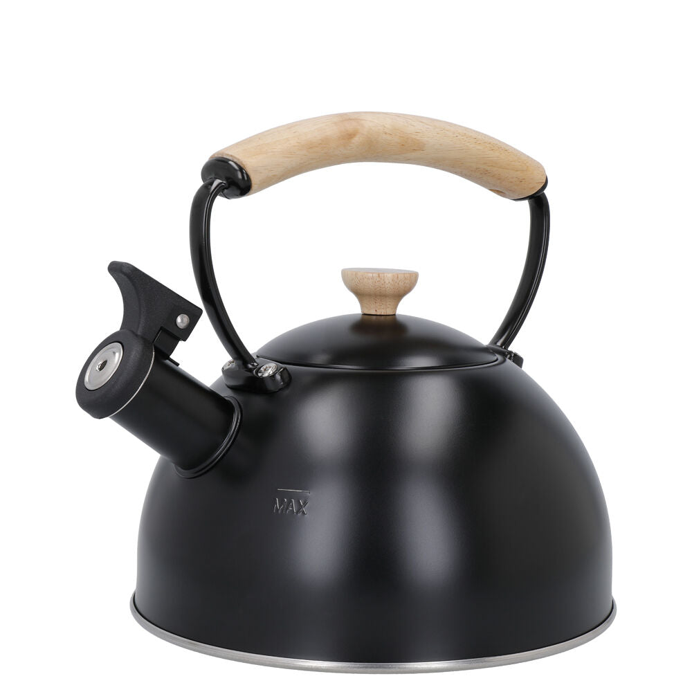LA Cafetière La Cafetiere Stovetop Whistling Tea Kettle w/ Beechwood Handle 1.6L Black — image 2