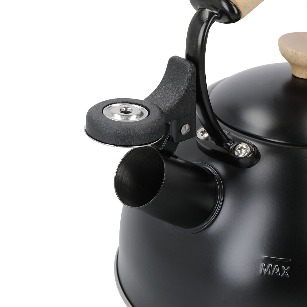 LA Cafetière La Cafetiere Stovetop Whistling Tea Kettle w/ Beechwood Handle 1.6L Black — image 4
