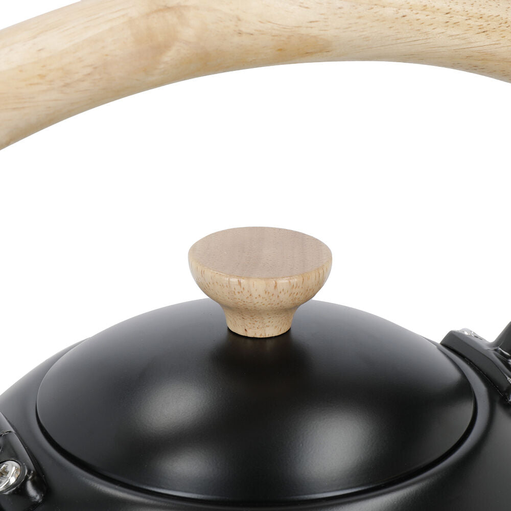 LA Cafetière La Cafetiere Stovetop Whistling Tea Kettle w/ Beechwood Handle 1.6L Black — image 6
