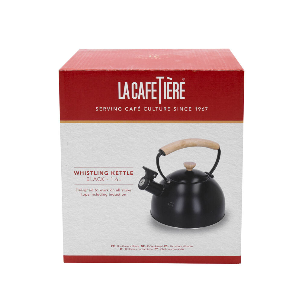LA Cafetière La Cafetiere Stovetop Whistling Tea Kettle w/ Beechwood Handle 1.6L Black — image 8