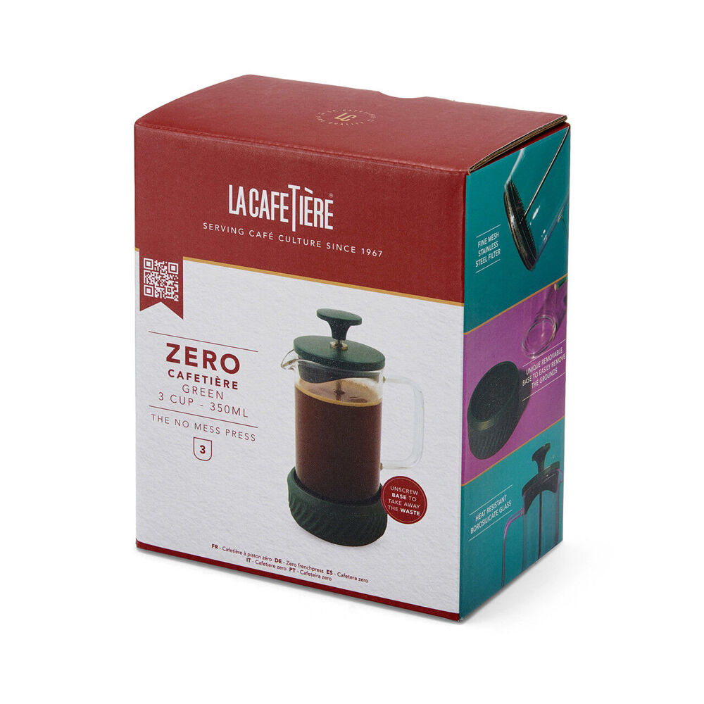 LA Cafetière La Cafetiere Zero 3-Cup No Mess French Press Coffee Brewer/Maker Green (3 Pieces) — image 4