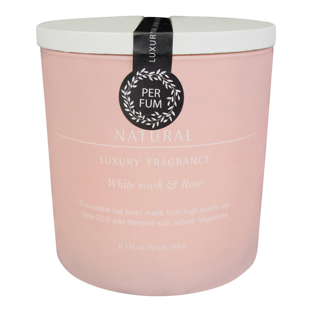 LVD Glass/Wax 10cm Scented Tealight Candle Home Fragrance Luxury White Musk & Rose