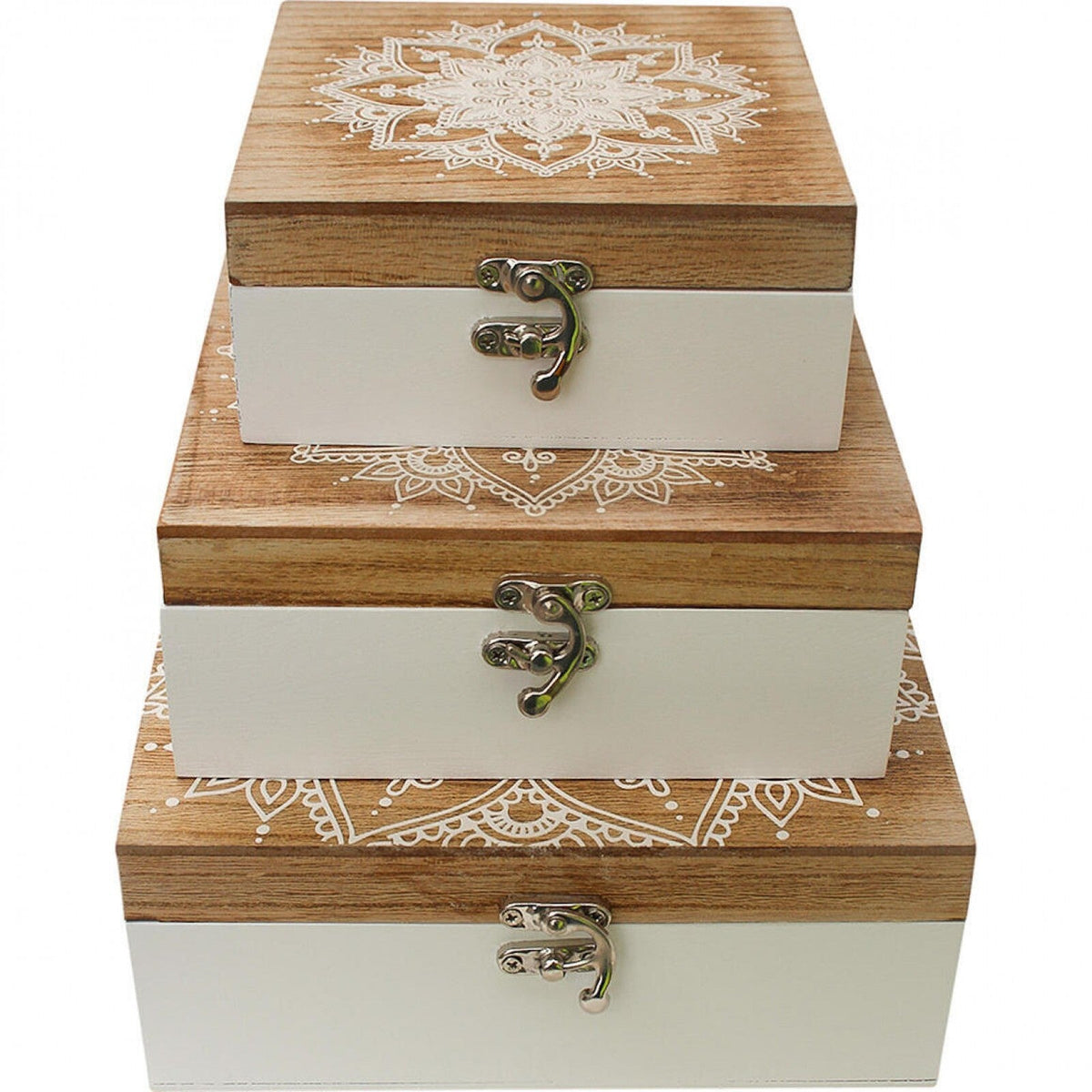 LVD MDF Boxes w/ Drawers Nevada Home/Kitchen Storage/Organisation Beige/White (3 Pieces)