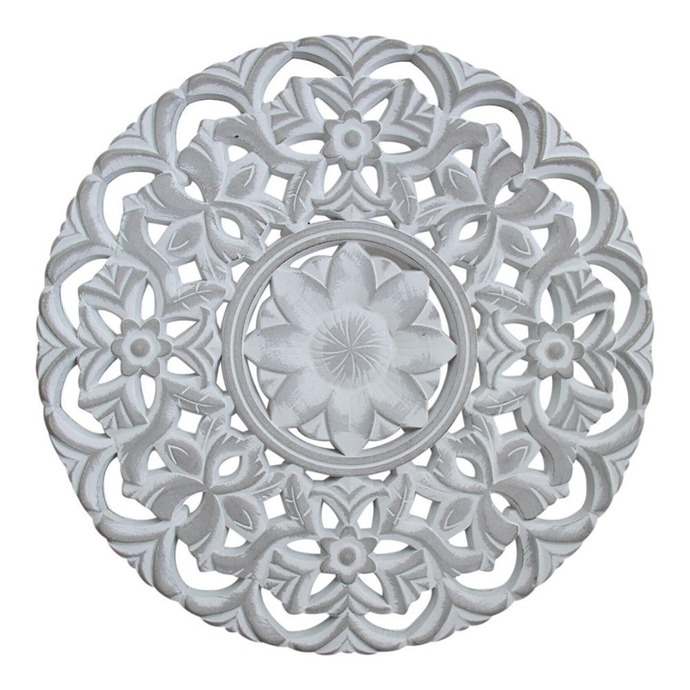 LVD Round MDF 50cm Mandala Decorative Wall Hanging Home Decor Display Large Grey