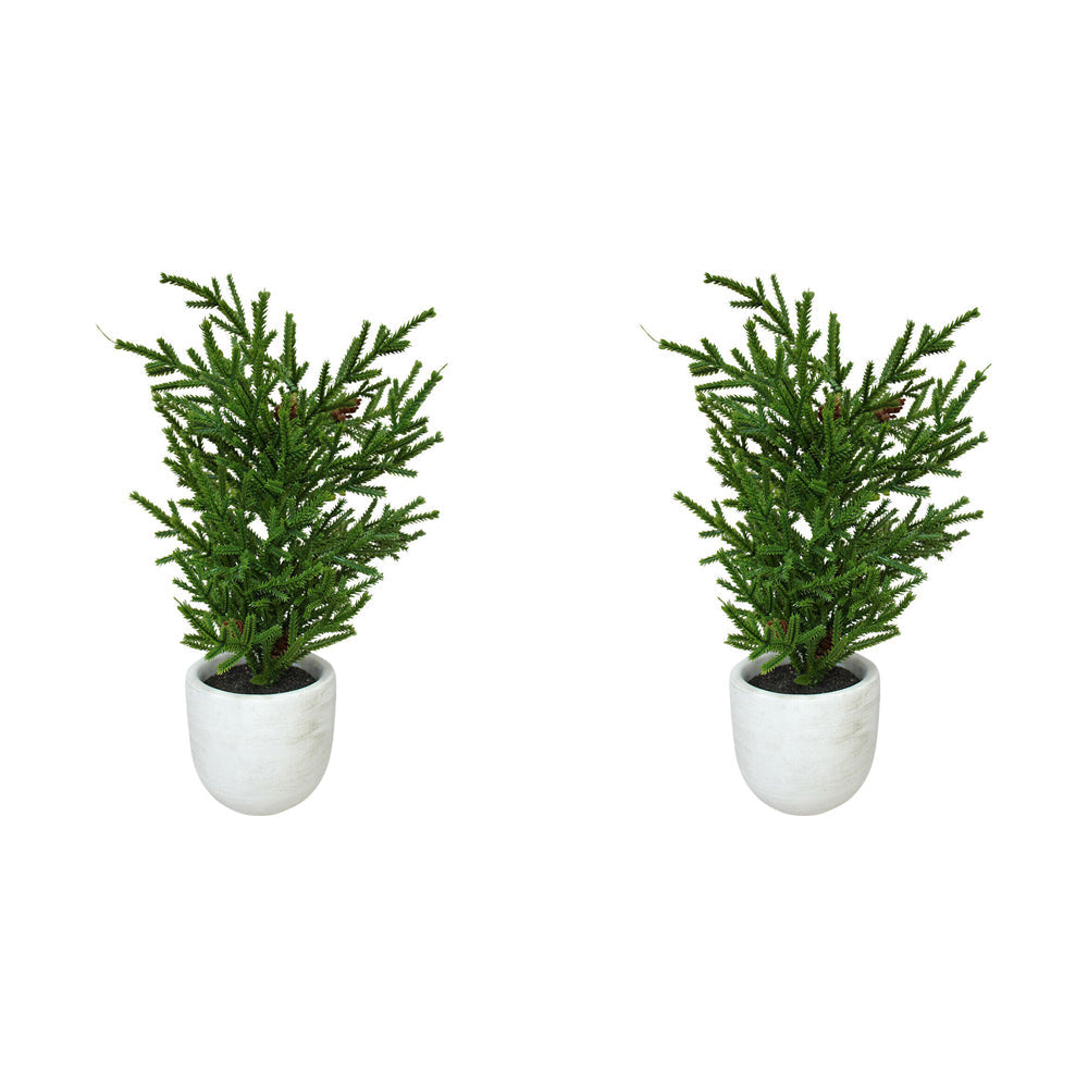 LVD Plastic Classic Christmas Tree Potted Home/Living Room Decor 11x11cm (2 Pack)