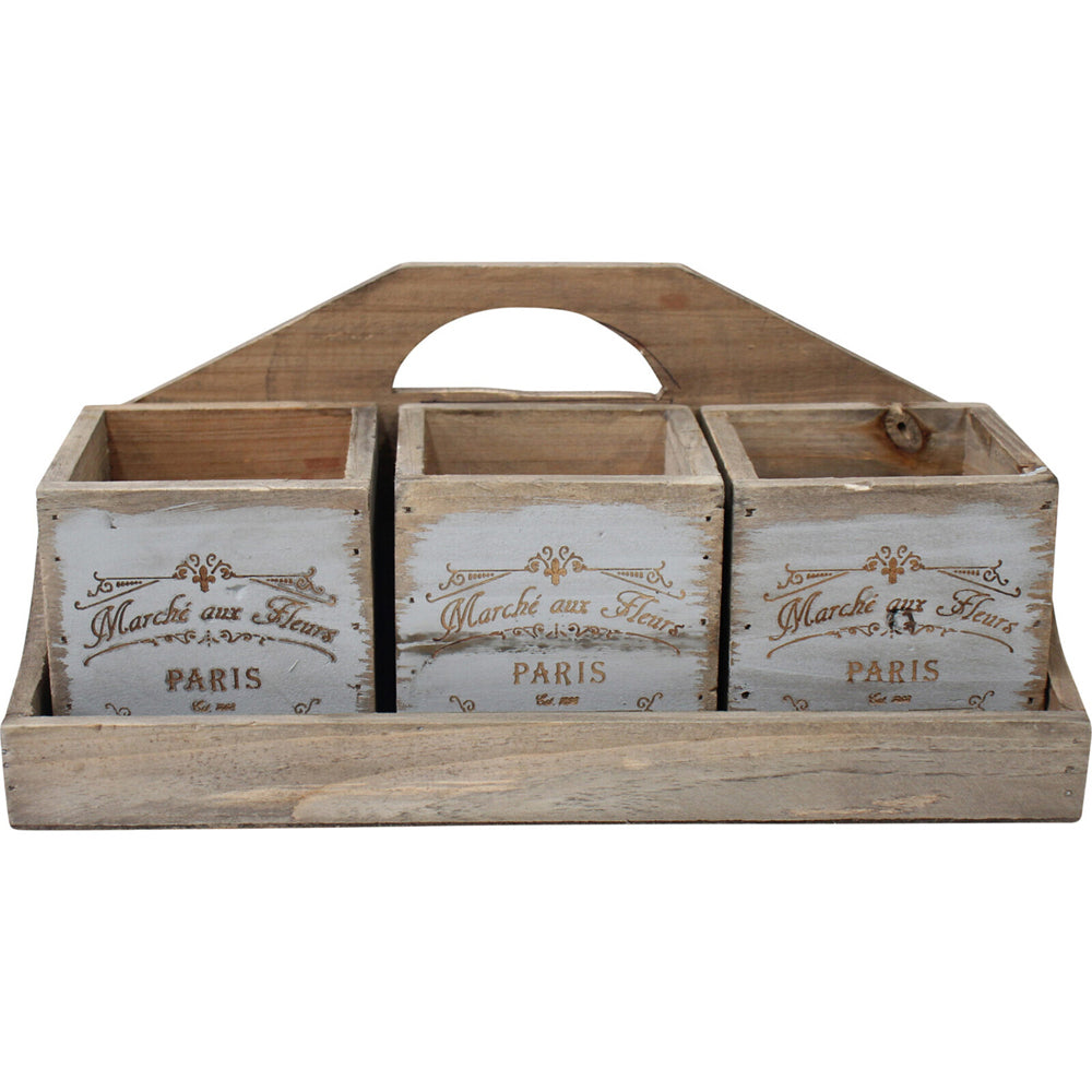 LVD Market MDF 33cm Tray w/ 3pc Boxes Home/Garden Decorative Planter/Storage Set — image 2