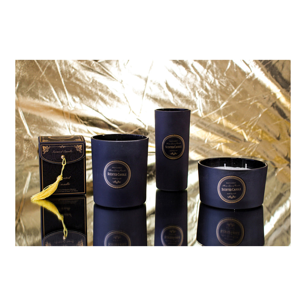 LVD Glass/Wax 13.5cm Scented Tealight Wax Candle Home Fragrance Decor Display Black — image 2