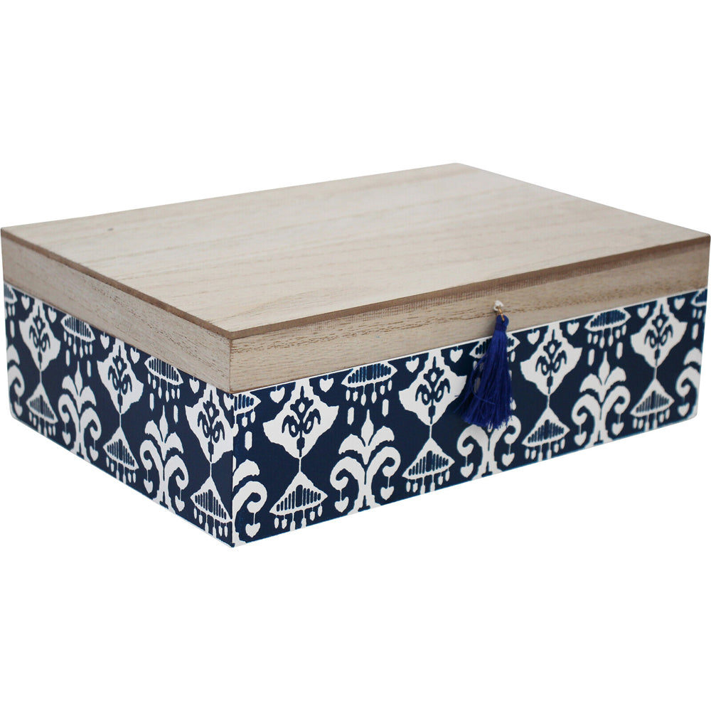 LVD MDF 25cm Jewellery Box Accessory Jewelry Decorative Storage Rect Blue