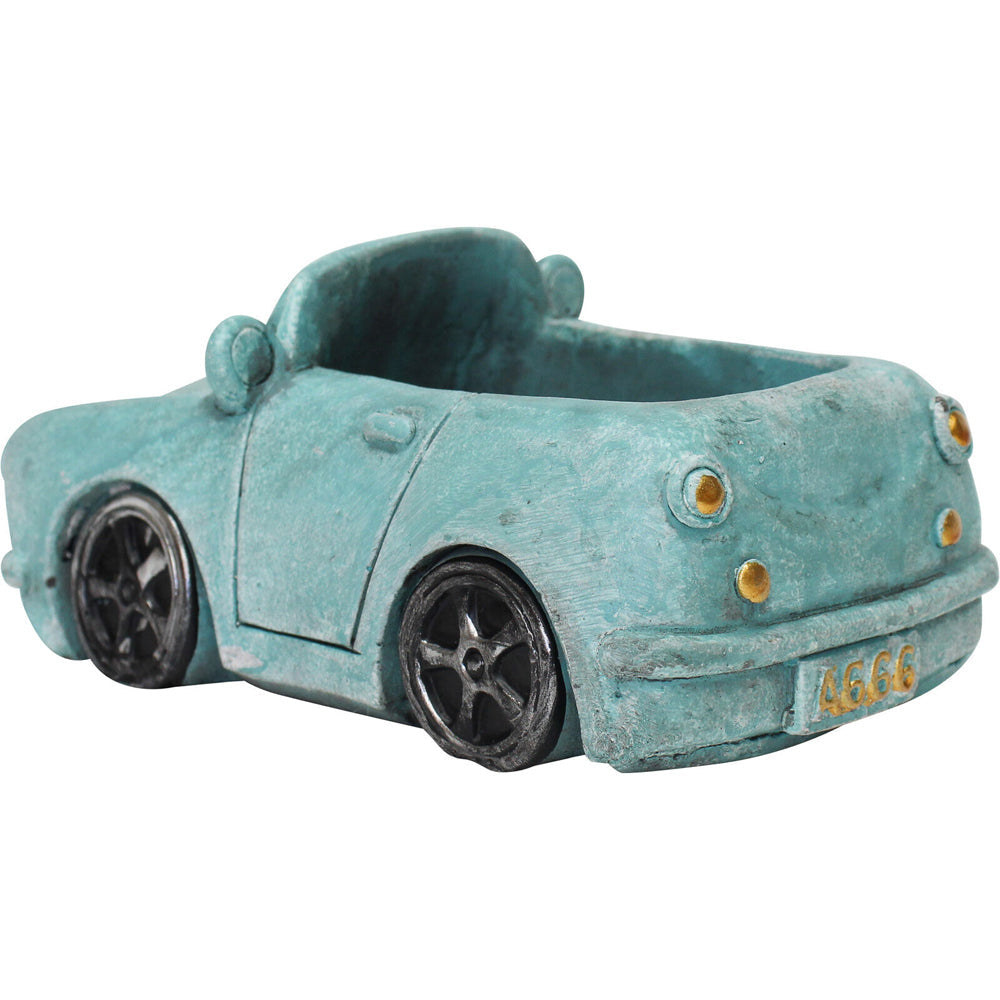 LVD Cement/Resin 14cm Mini Convertible Car Planter Flower Pot Home Garden Decor Blue — image 2